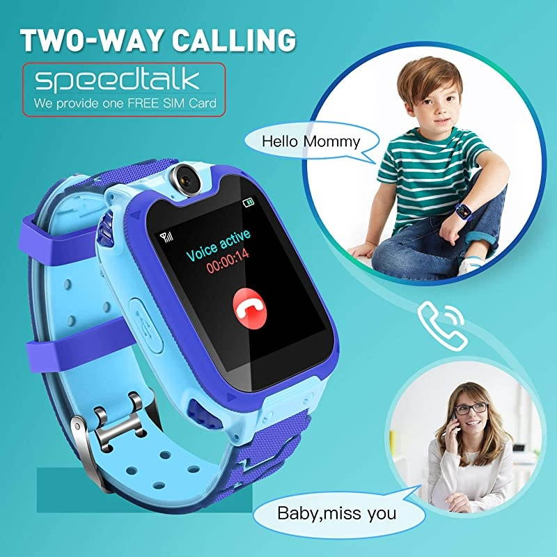Watch for Kids (4 Colors),Age 3-12 Years Boys Girls with 7 Puzzle Games Music Camera Two-Way Call SOS,Touch Screen for Children Birthday New Year Gift