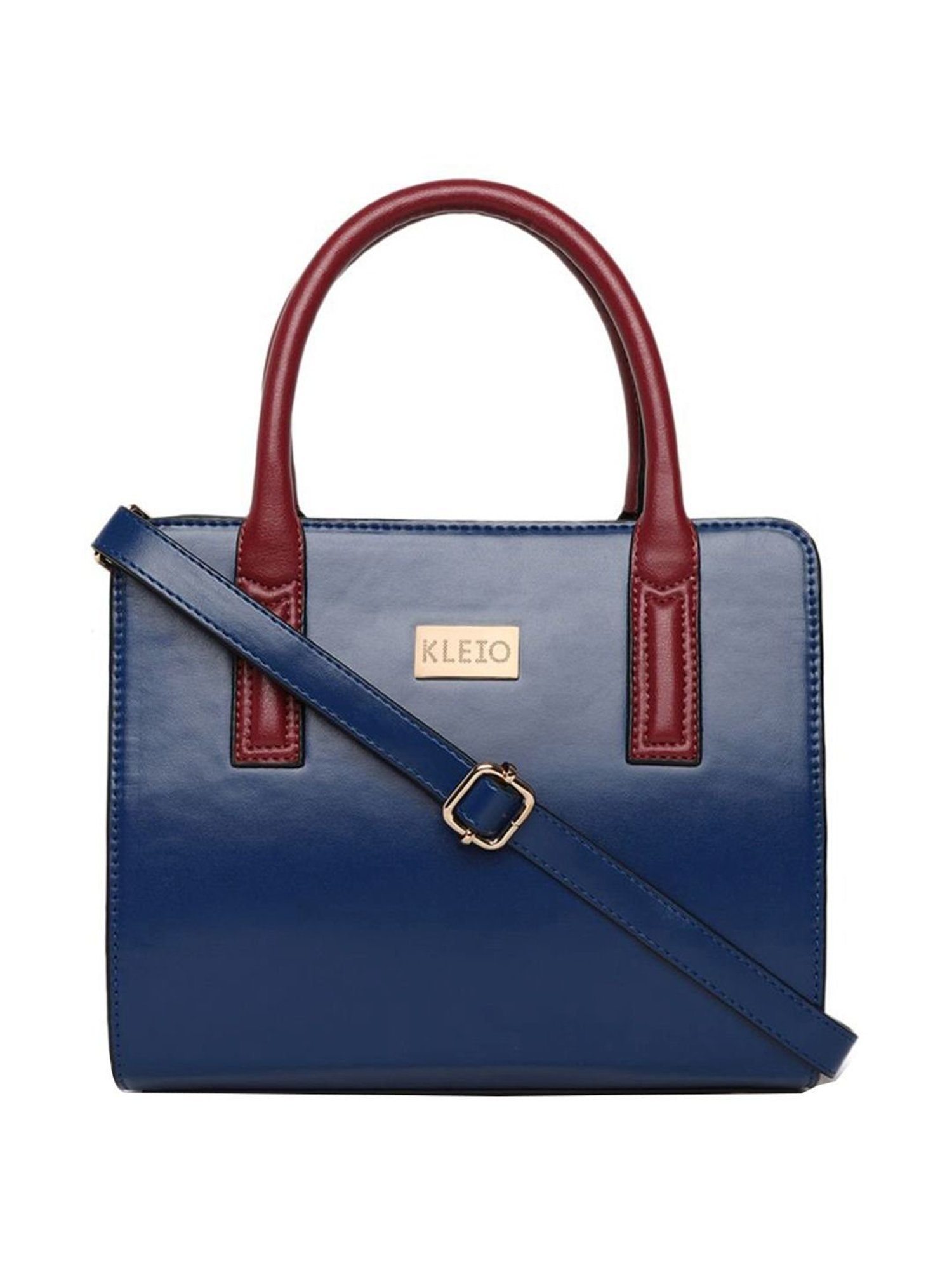 KLEIO Blue Solid Medium Handbag