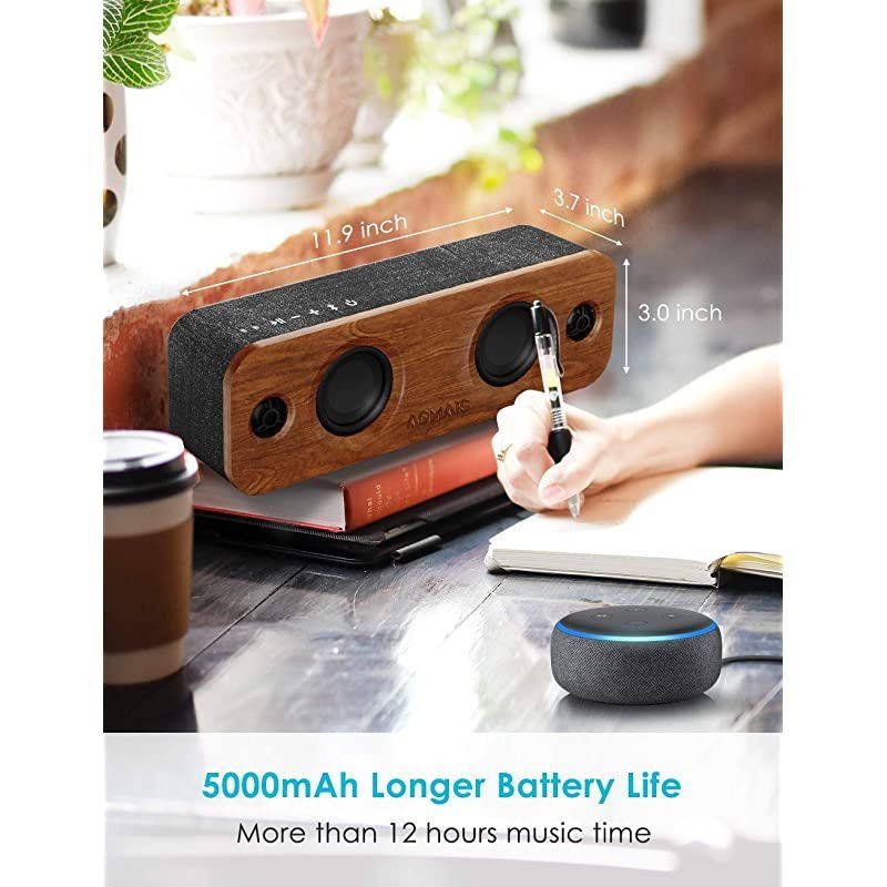 Life Bluetooth Speaker 30W Loud Home Party Wireless Bluetooth Speakers 2 Woofersamp2 Tweeters for Super Bass Stereo SoundTWS and 100Ft Bluetooth V5012Hour Playtime Subwoofer Imitation Wood