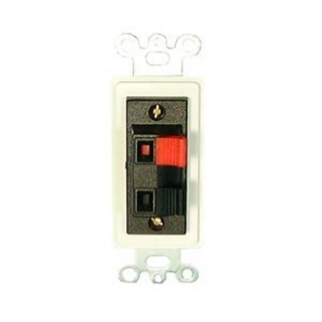 Wall Plate Insert w/ 2 Position Push-In Speaker Terminal - White : 75-1072