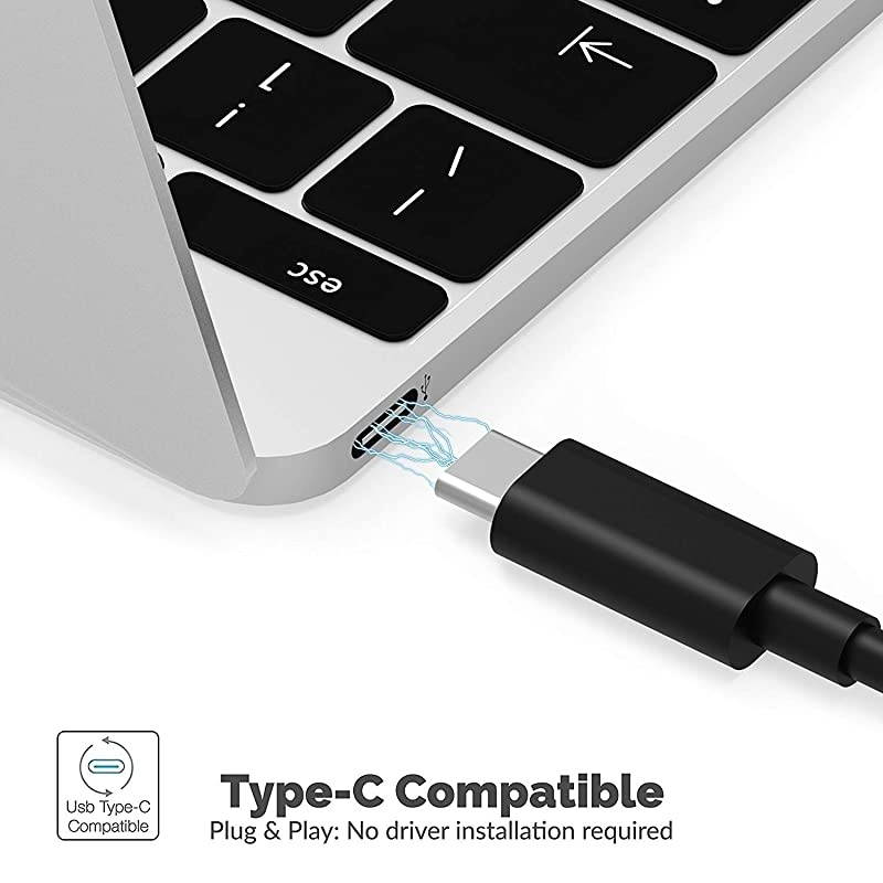 Black Aluminum TypeC to 2Port USB 30 and HDMI Adapter HBHDUC