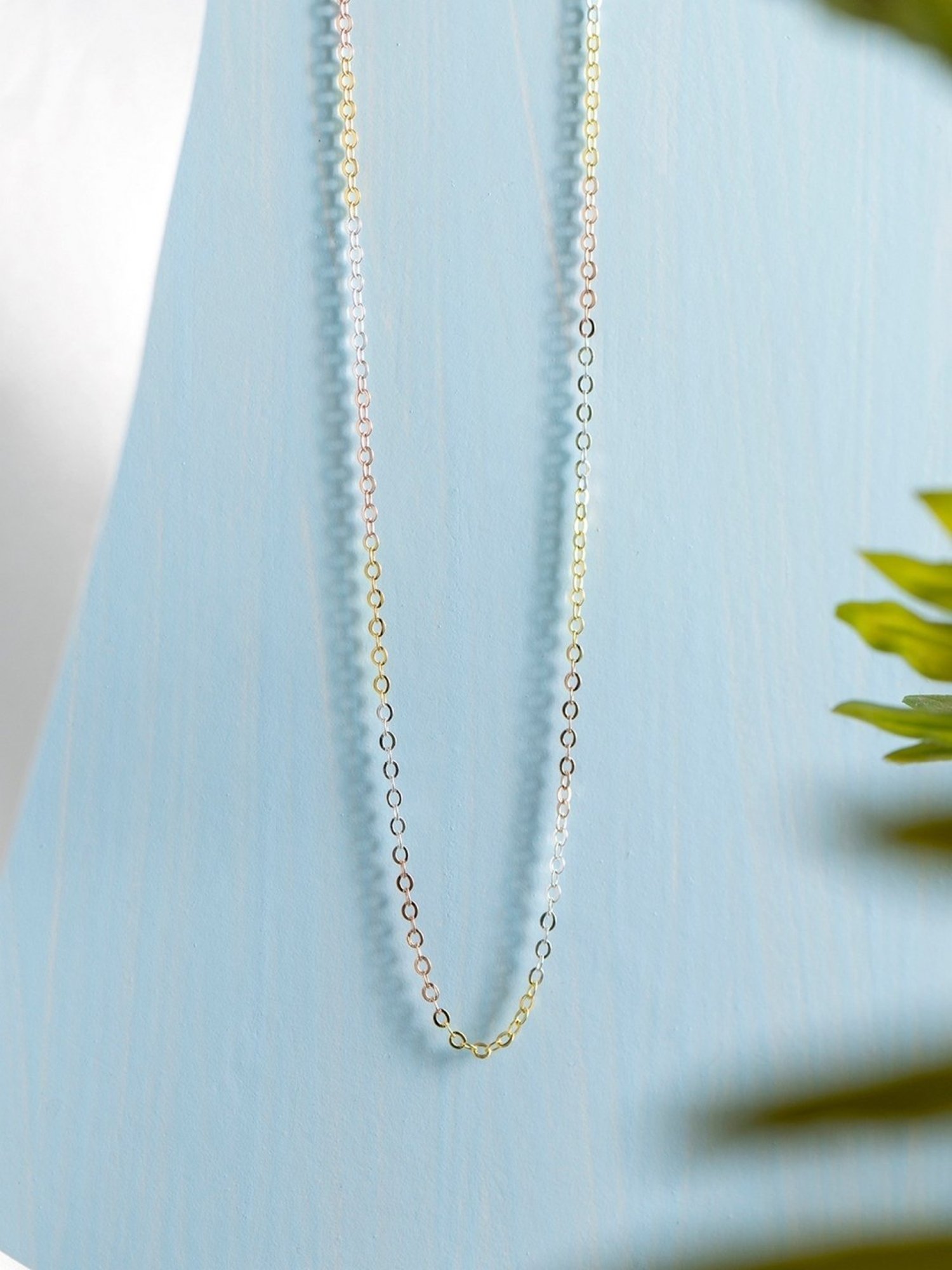 Zavya Sleek and Modern Golden Plated 92.5 Sterling Silver Box Chain