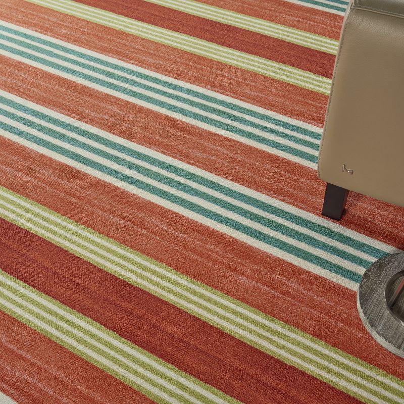 7'9"x10'10" Rectangle Indoor and Outdoor Area Rug Orange - Waverly