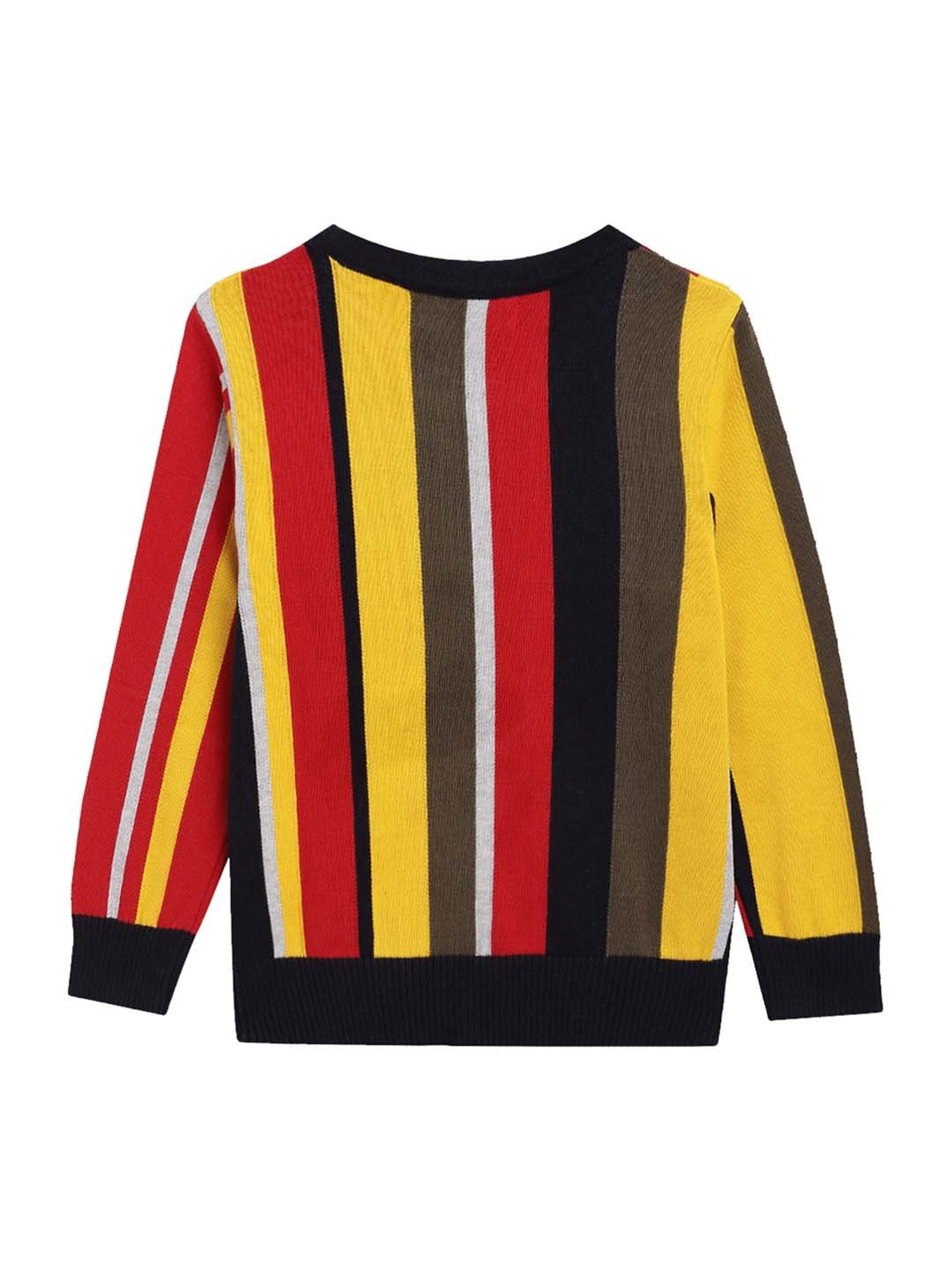 Blue Giraffe Kids Multicolor Cotton Color Block Pattern Sweater