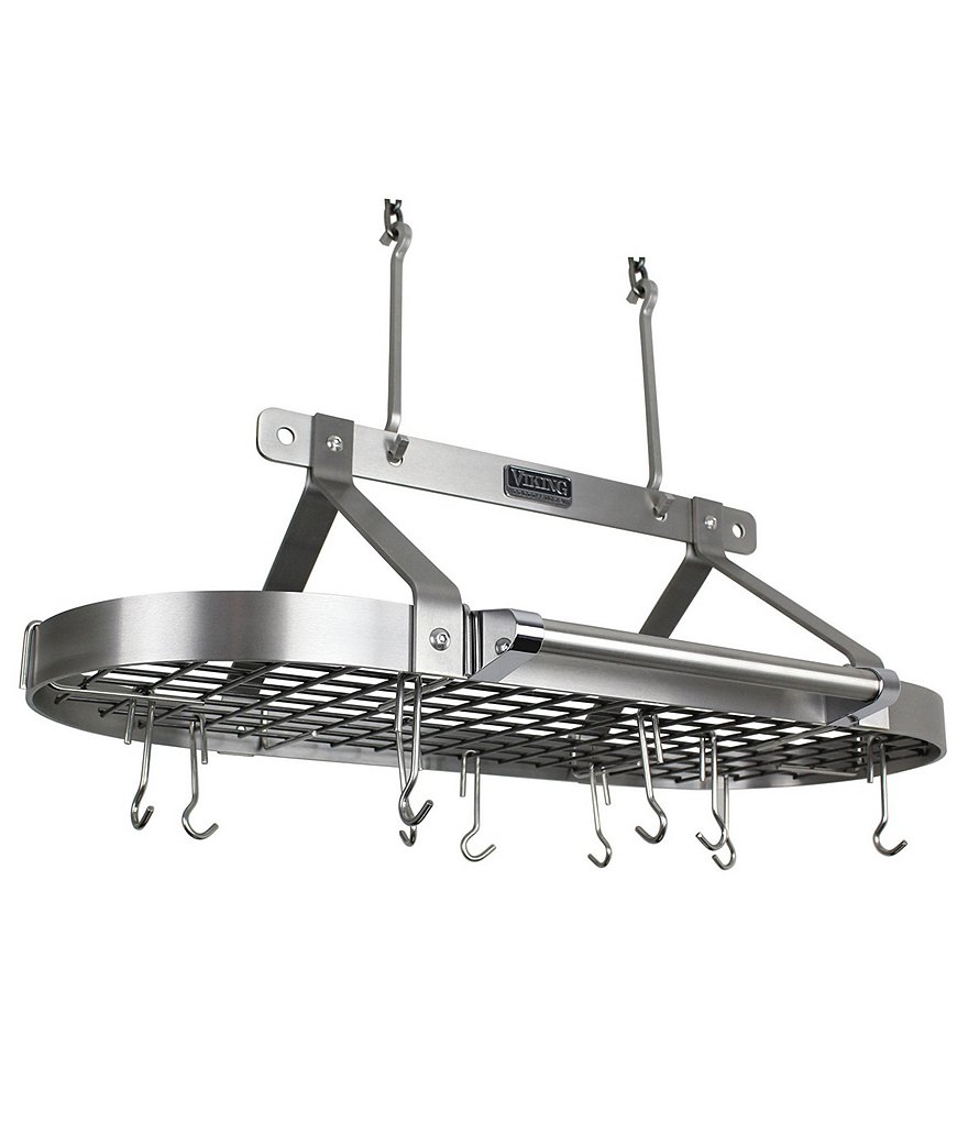 Viking Professional Deluxe Stainless Steel 36#double; Pot Rack with Chain