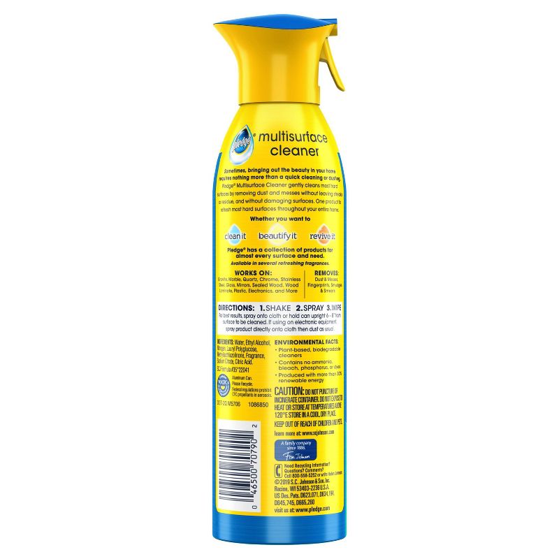 Pledge Multisurface Cleaner Aerosol Rainshower - 9.7oz