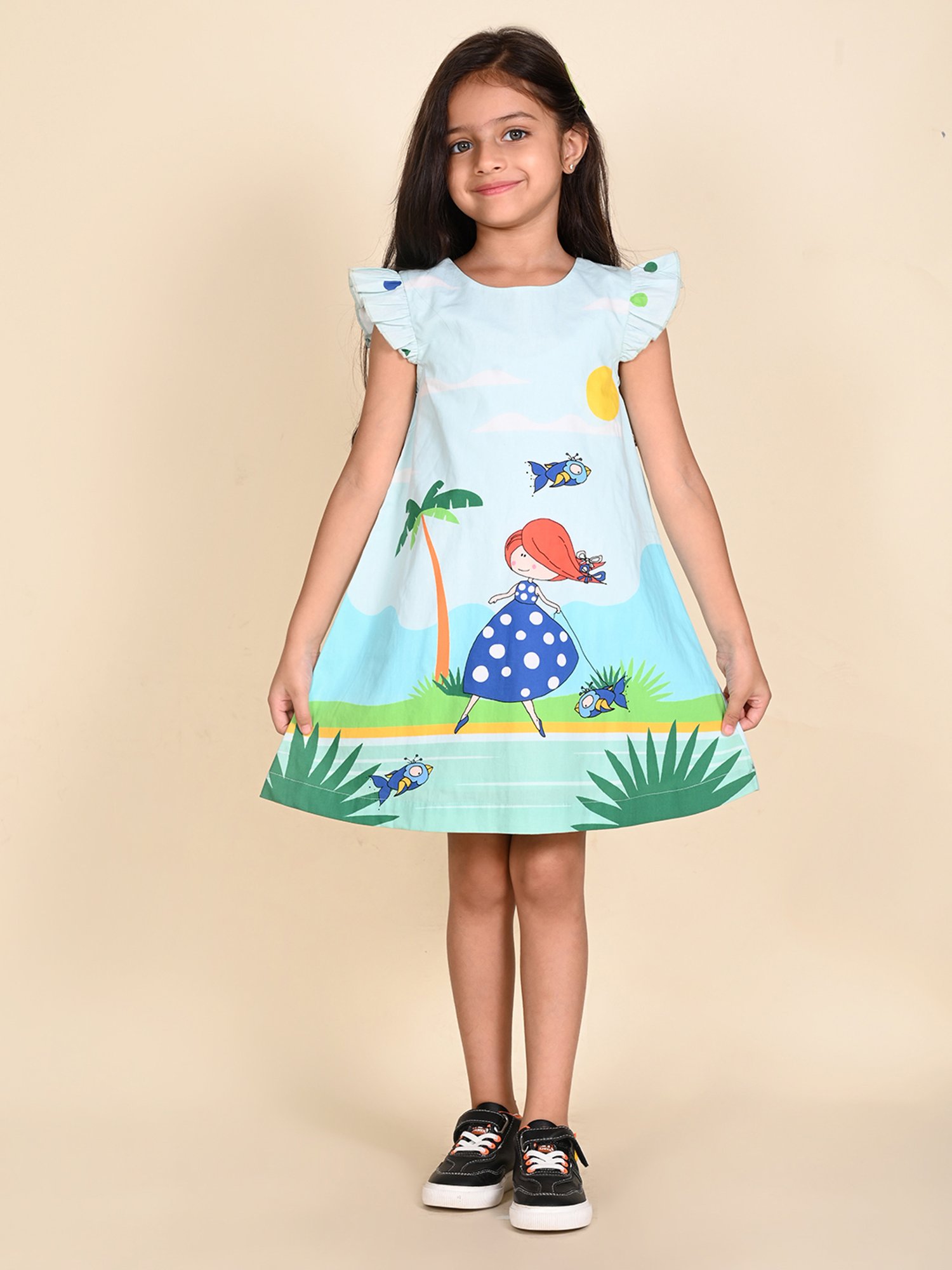 LilPicks Kids Multicolor Printed A Line Dress