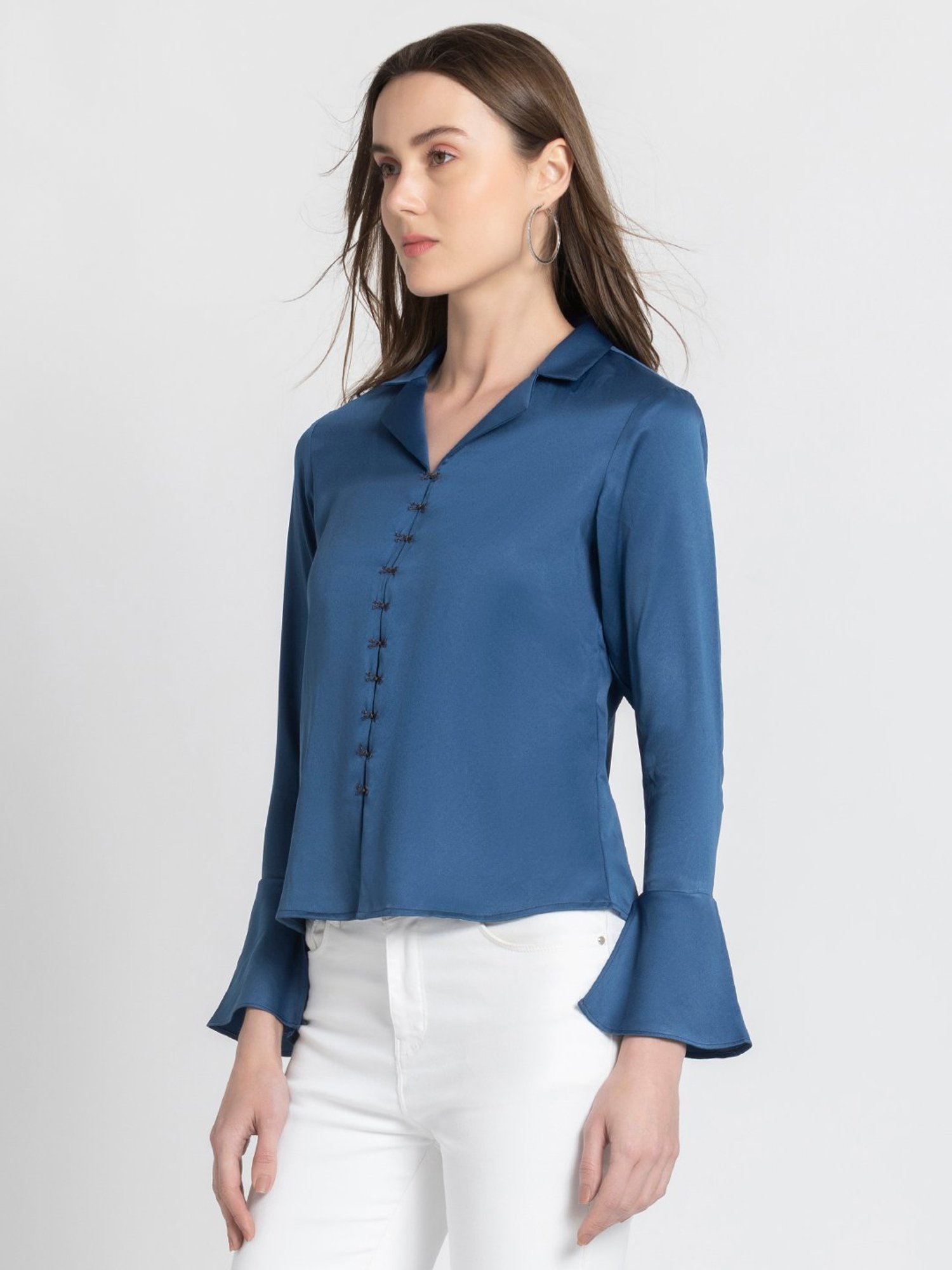 SHAYE Navy Regular Fit Top