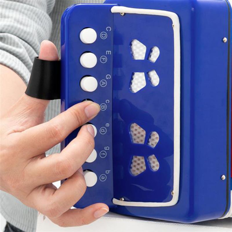 7-Key 2 Bass Kids Accordion Children's Mini Musical Instrument Easy to Learn Music Blue
