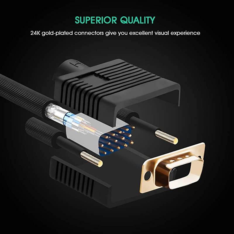 VGA Cable 50Ft VGA to VGA Cable Cord SVGA HD15 Male to Male Monitor Cable Cord Compatible with PC Laptop HDTV Display Projectors and More50Ft15M