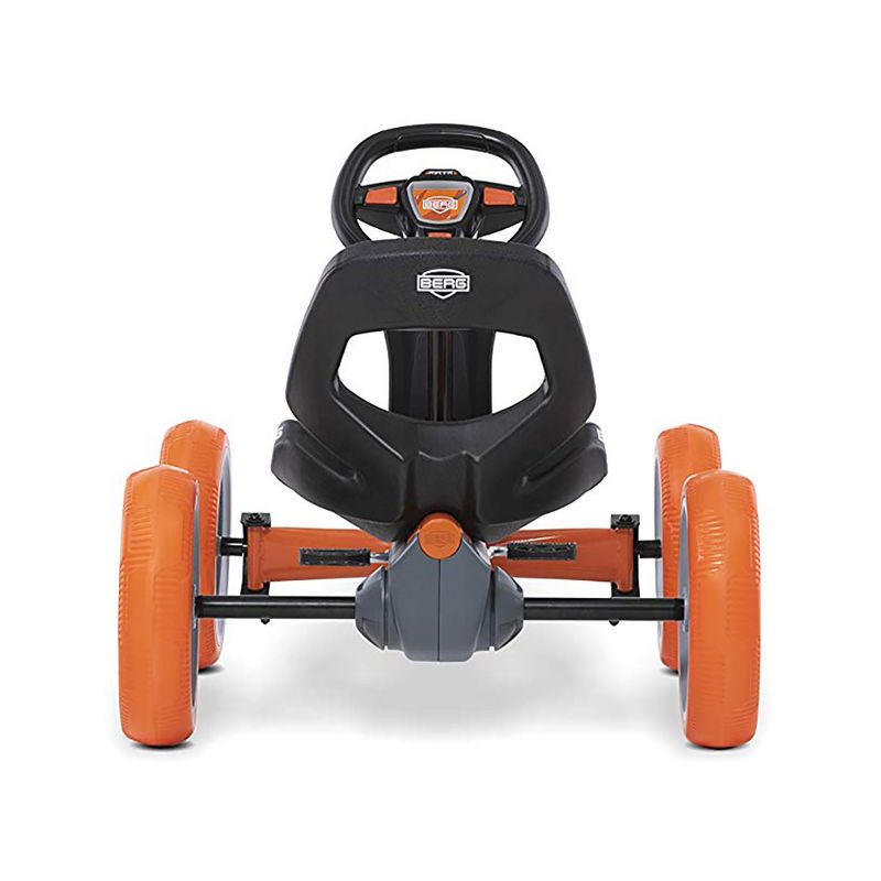BERG Reppy Racer Kids Pedal Go Kart Ride On Toy with Axle Steering and Bucket Seat, Gray & Orange