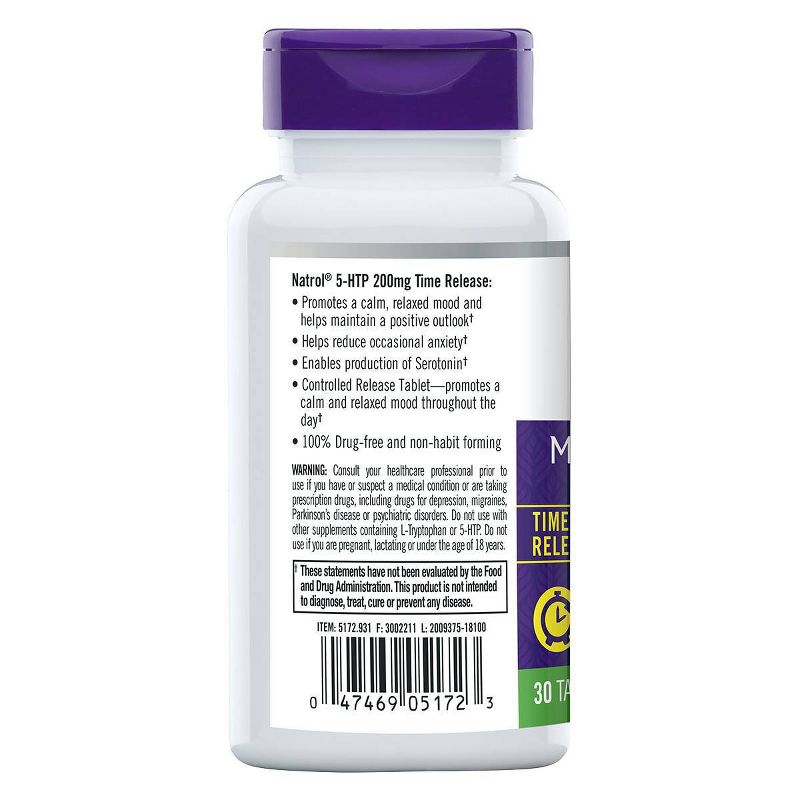 Natrol 5-HTP Mood & Stress 200mg Tablets - 30ct