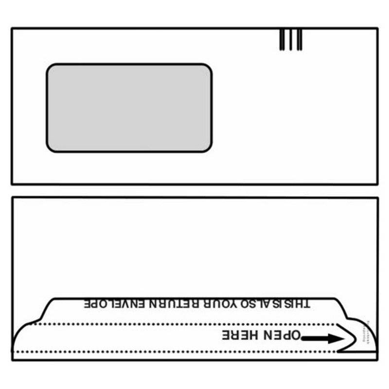 Ecoenvelope Repulpable Window Envelopes, 4-11/16" x 9-1/4", 24#, White, Reusable, Compostable Window (Box of 500)