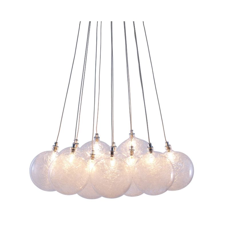 Elegant 12-Strand Chrome Halogen Ceiling Lamp - Clear - ZM Home