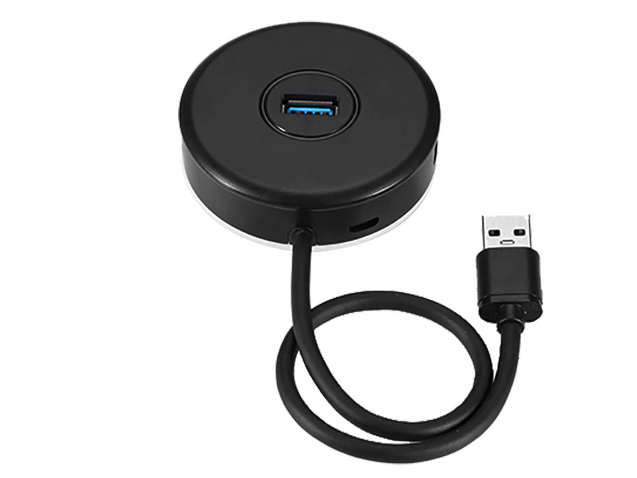 NOTEBOOK 4-PORT USB 3.0 HUB WITH ROUND CONNECTOR LED FAST CHARGING DATA TRANSMISSION (4-PIN, BLACK)