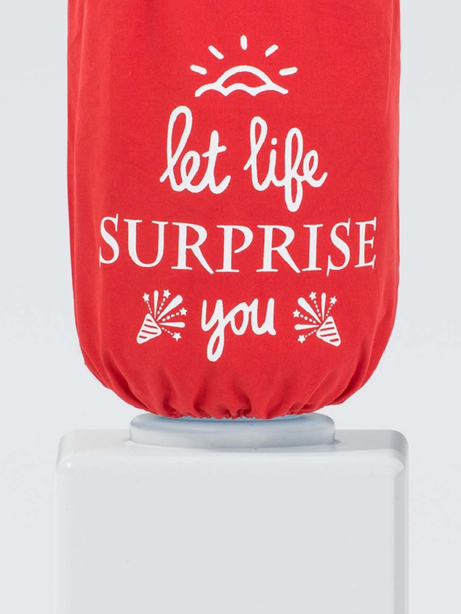 Swayam Red & White Cotton 20 Litre Water Dispenser Bottle Cover - Set of 1