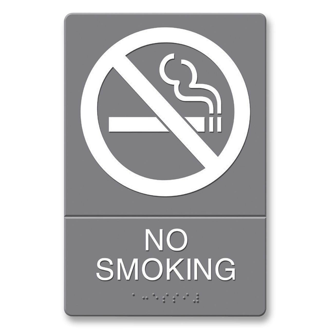 Headline Sign ADA Sign No Smoking Symbol w/Tactile Graphic Molded Plastic 6 x 9