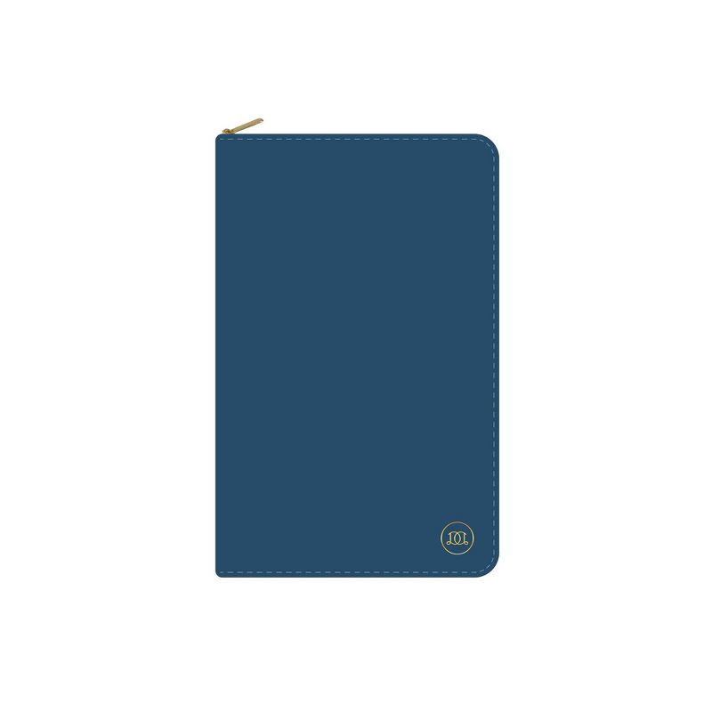 2021 Planner 5" x 8" Faux Leather Weekly/Monthly Bookbound Zip Closure Navy - Day Designer
