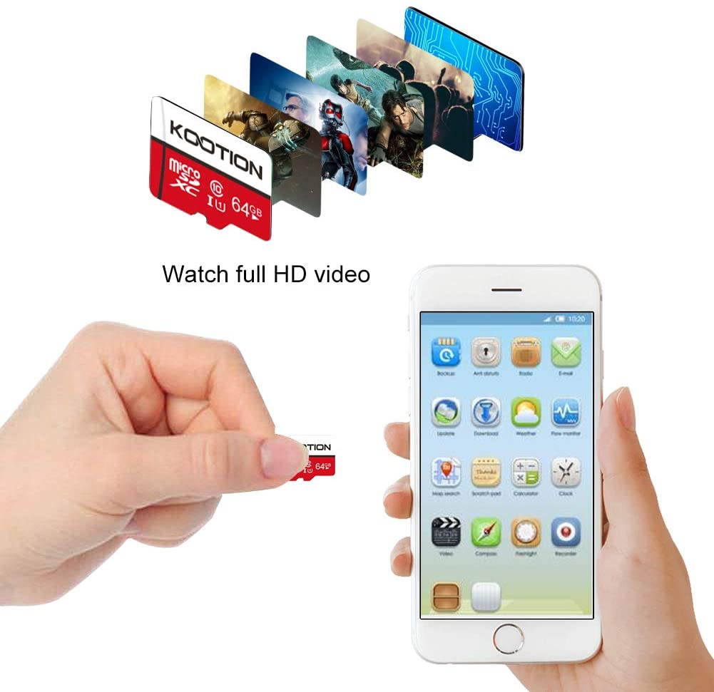 High Speed Memory Card, 64GB Micro SD Card Class 10 TF Card UHS-1 MicroSDXC Memory Card, U1, C10, High-Speed 64GB TF Card for Smartphone Bluetooth Speaker Drone Camera PC VR