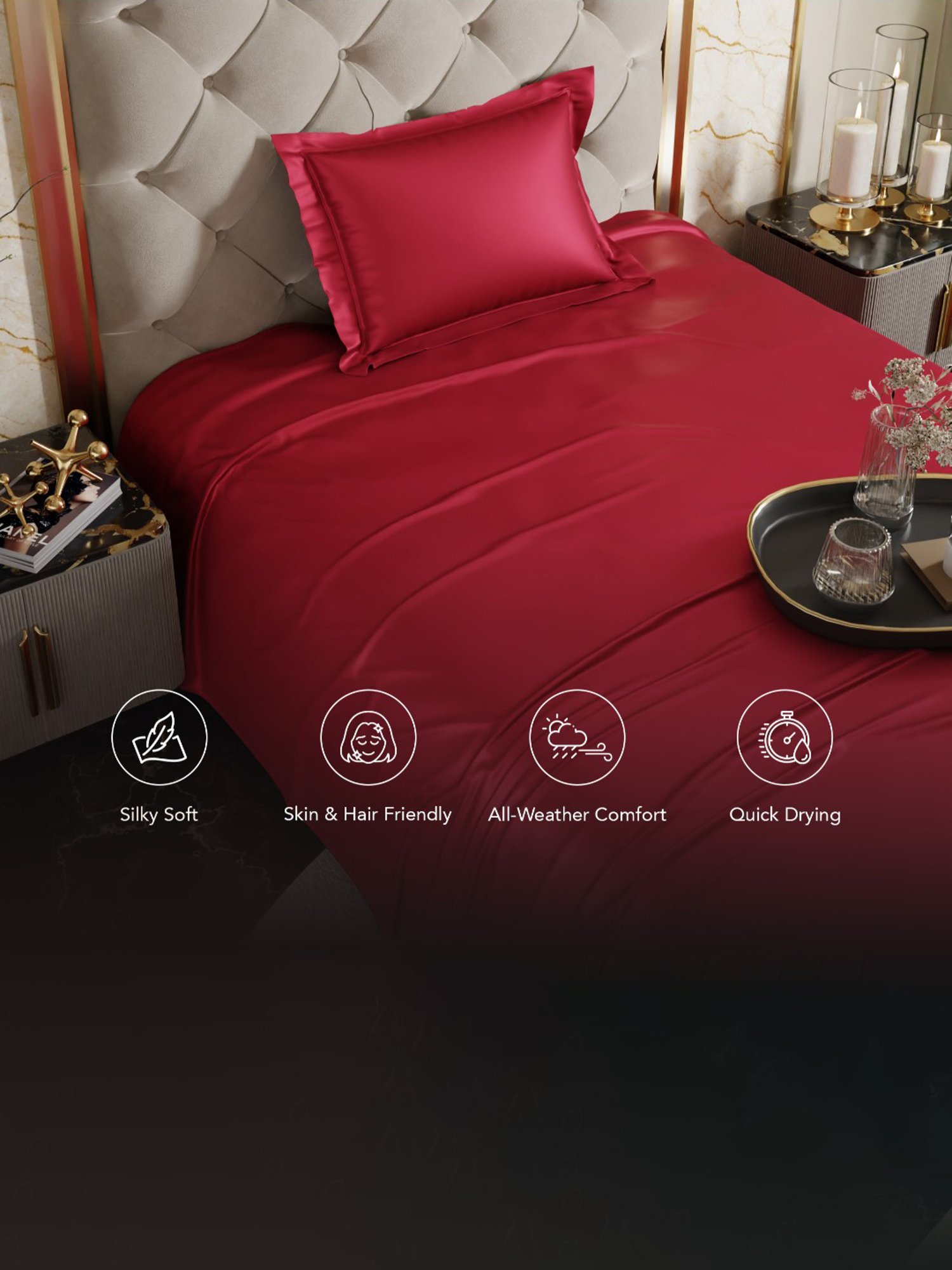 Maspar Blue Cotton 200 TC Reversible Duvet Cover Set