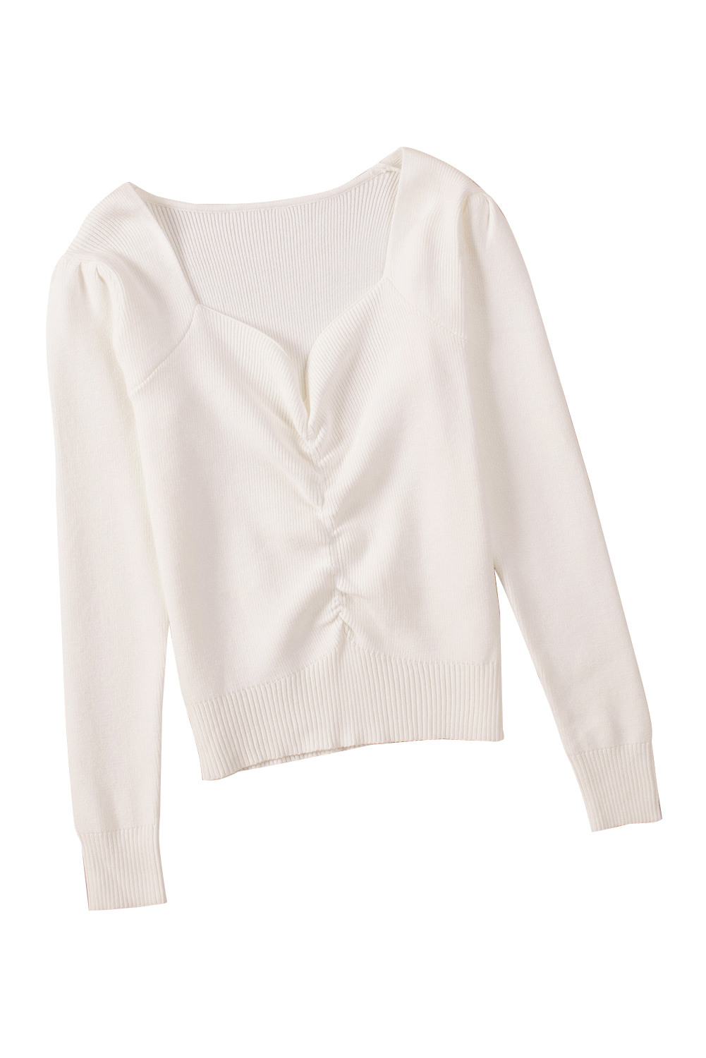 Karen Kane Long Sleeve Asymmetrical Hem Round Neck Sweater
