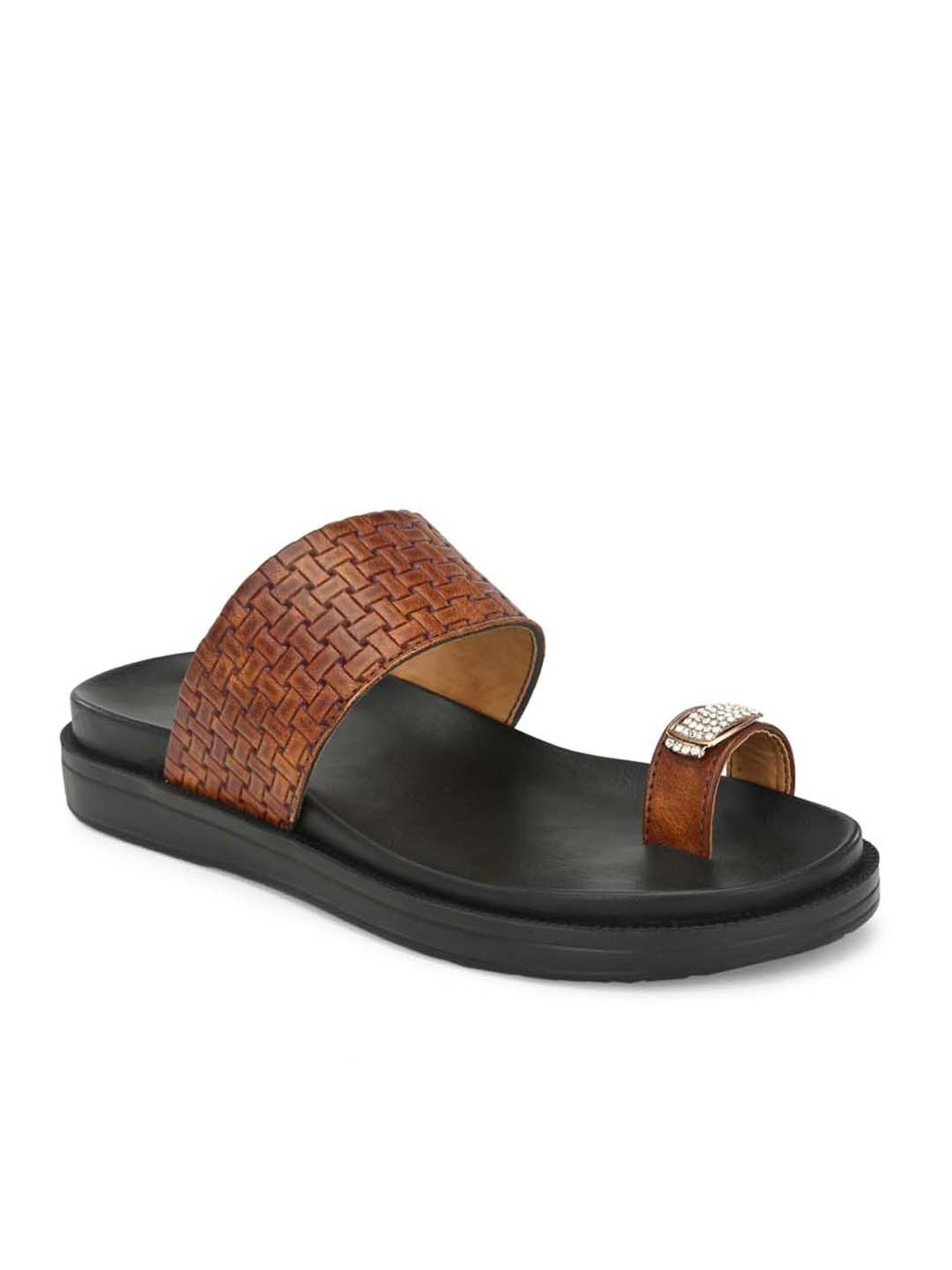 Eego Italy Men's Tan Toe Ring Sandals