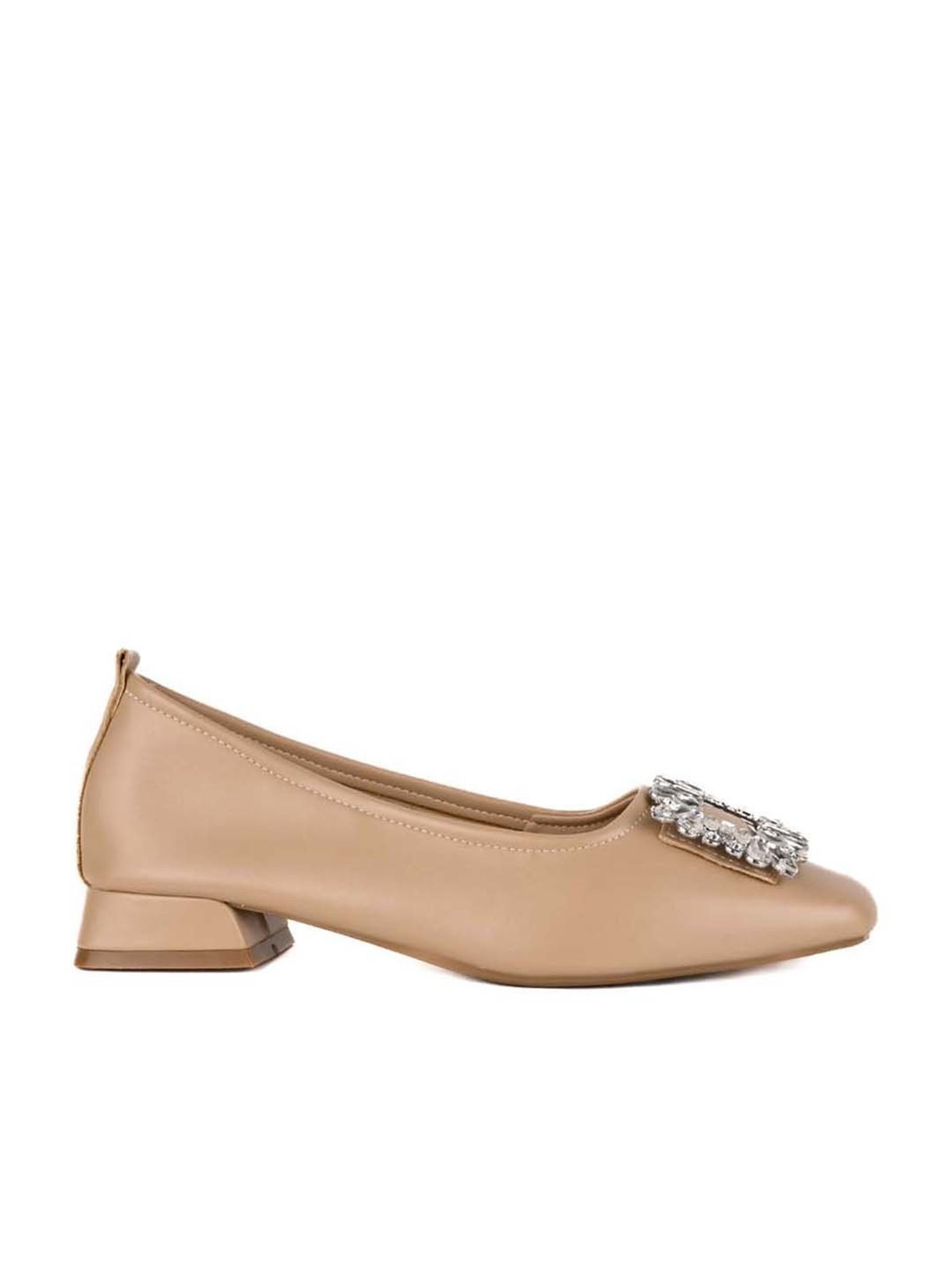 Ronnie Grey Women's Beige Flat Ballets