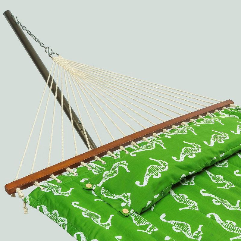 Coronado Double Quilted Hammock Green/Seahorses - Smart Living