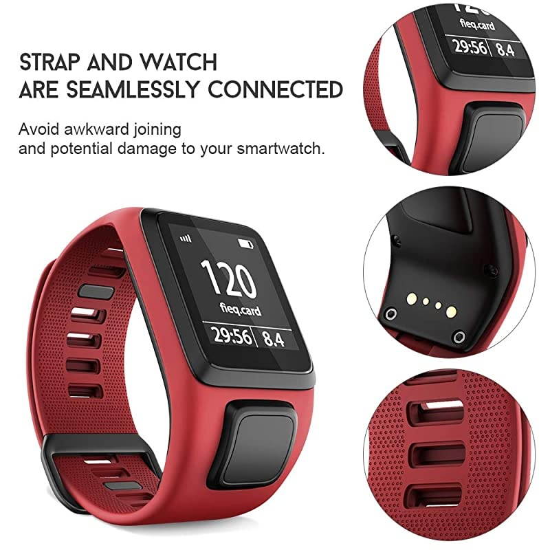 Silicone Watch Band Replacement for SparkSpark 3Golfer 2AdventurerRunner 23 Smartwatch for Man WomenRed