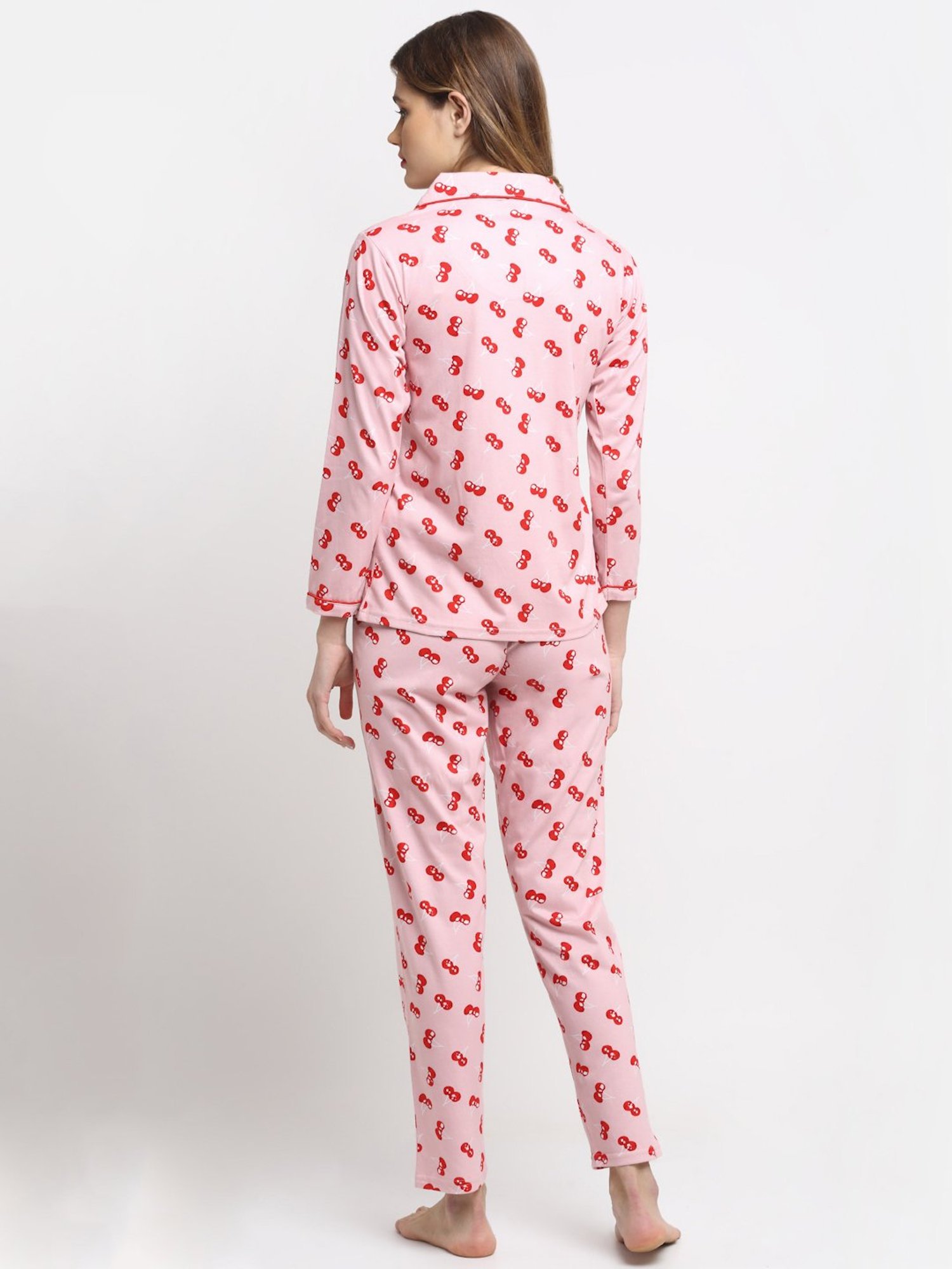 Boston Club Pink Printed Shirt With Pyjamas