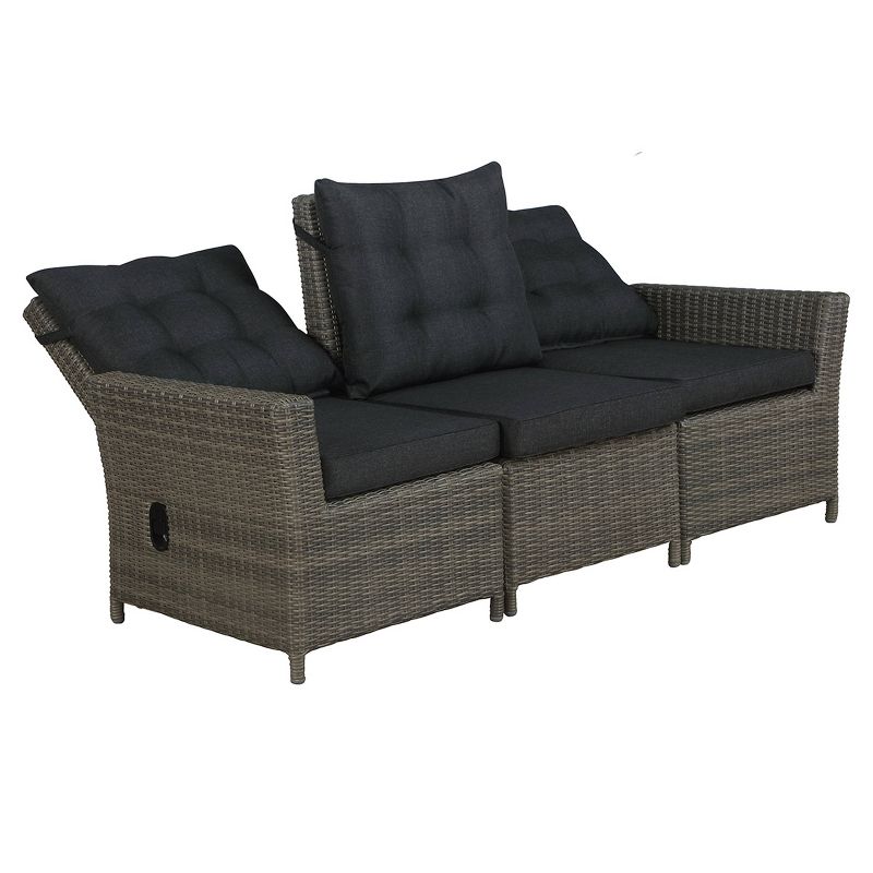 Asti 6pc Wicker Outdoor Seating Set - Gray - Alaterre Furniture
