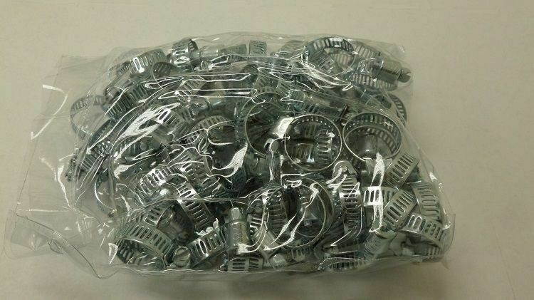 100pc Steel Metal Hose Clamps Adjustable Band 5/16" to 7/8"