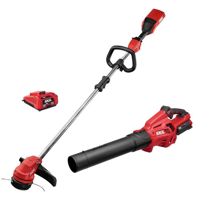 Skil CB7478-10 PWRCore 40 40V Brushless Lithium-Ion Cordless 14 in. String Trimmer / Leaf Blower Combo Kit (2.5 Ah)