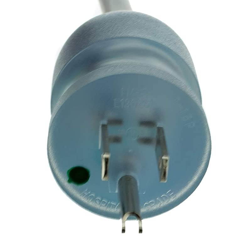6 feet Hospital Grade Green Dot Power Cord Nema 515 Male to C13 Female Clear Plug 14 AWG SJT 15 Amp125 Volt Power Supply Cord Clear