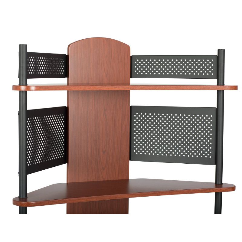 Element Corner Computer Tower With Hutch Black/Cherry - Calico Designs