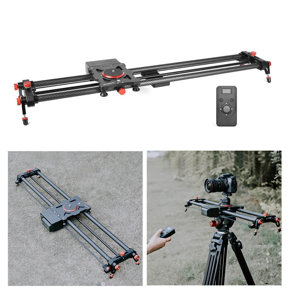 Andoer 80cm//31.5-inch Carbon Fiber Electric Slider 2.4G Wireless Control Video Track Slider Smooth Focus with Remote Control F550 Lithium Battery for DSLR ILDC Cameras Lightweight Camcorders Max.