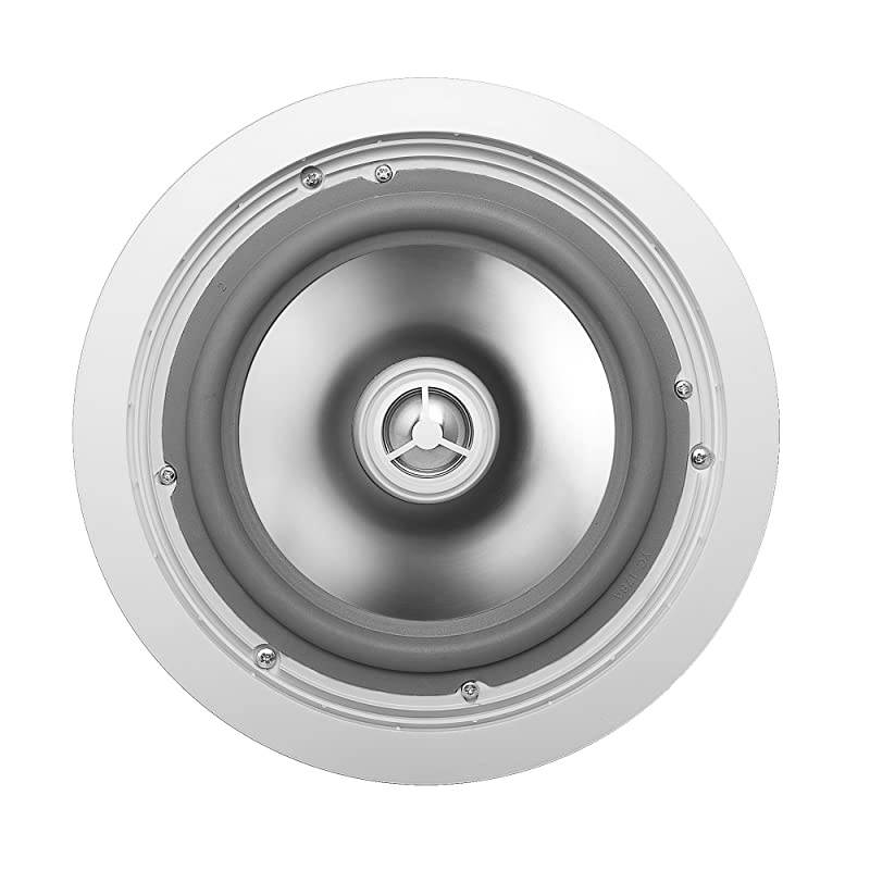 ICE840WRS 8quot Weather Resistant IndoorOutdoor inCeiling Speaker 150W wPivoting Titanium Dome Tweeter White Pair