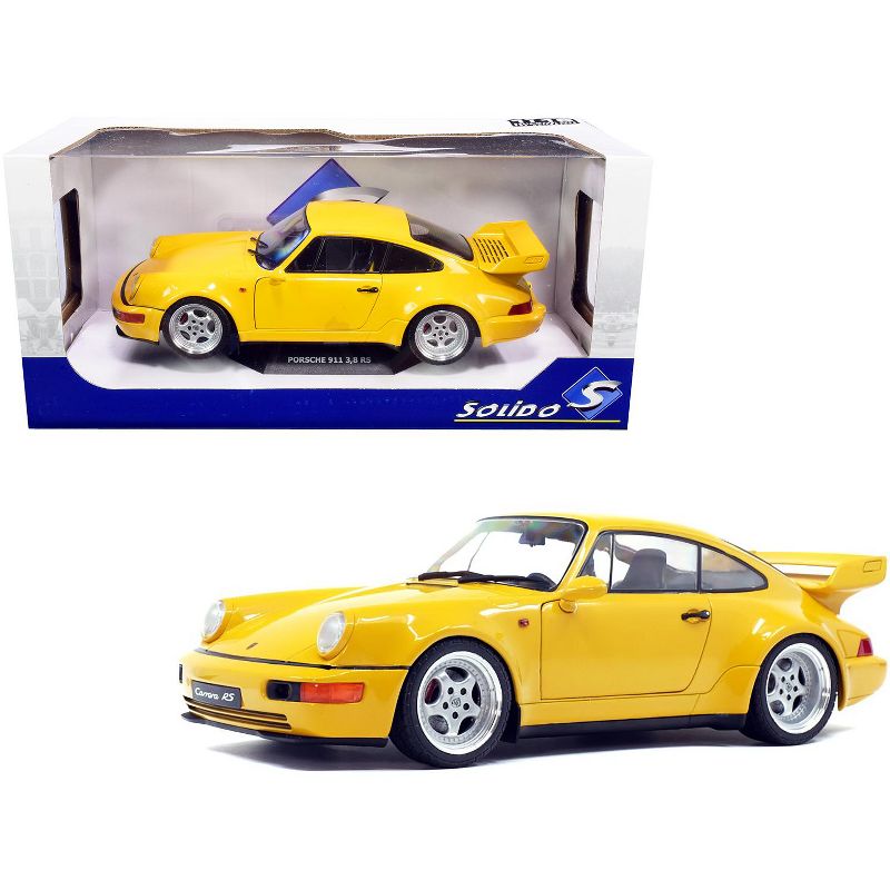 1990 Porsche 911 964 3.8 RS Jaune Yellow 1/18 Diecast Model Car by Solido