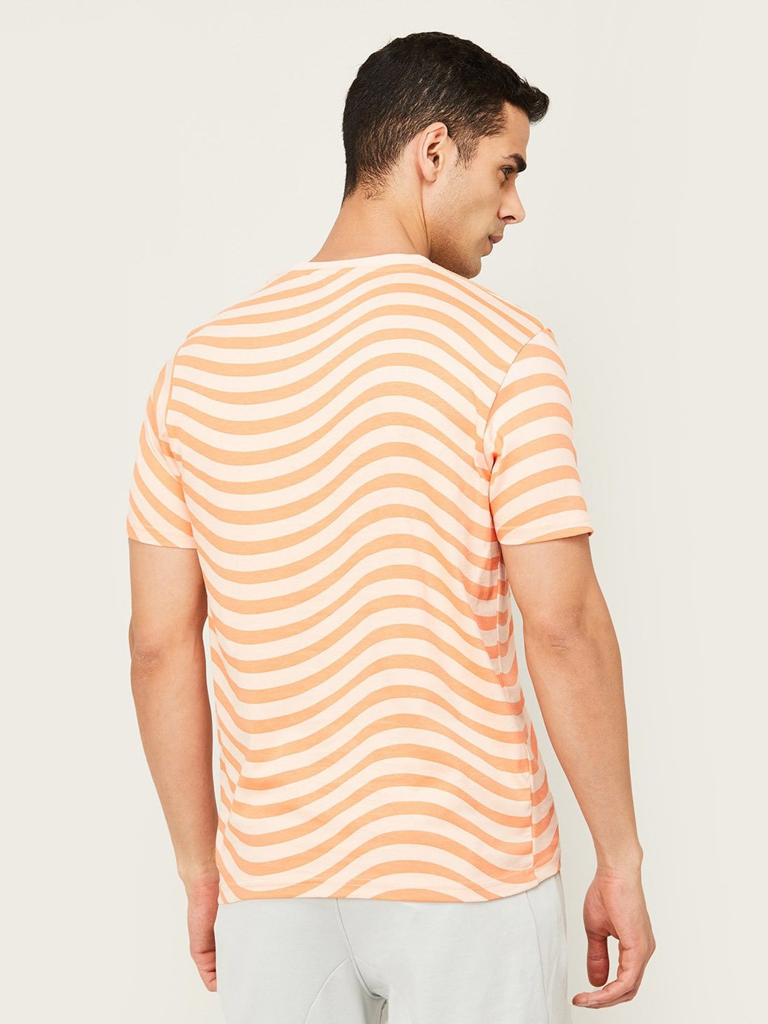 KAPPA Peach Regular Fit Round Neck Sports T-Shirt