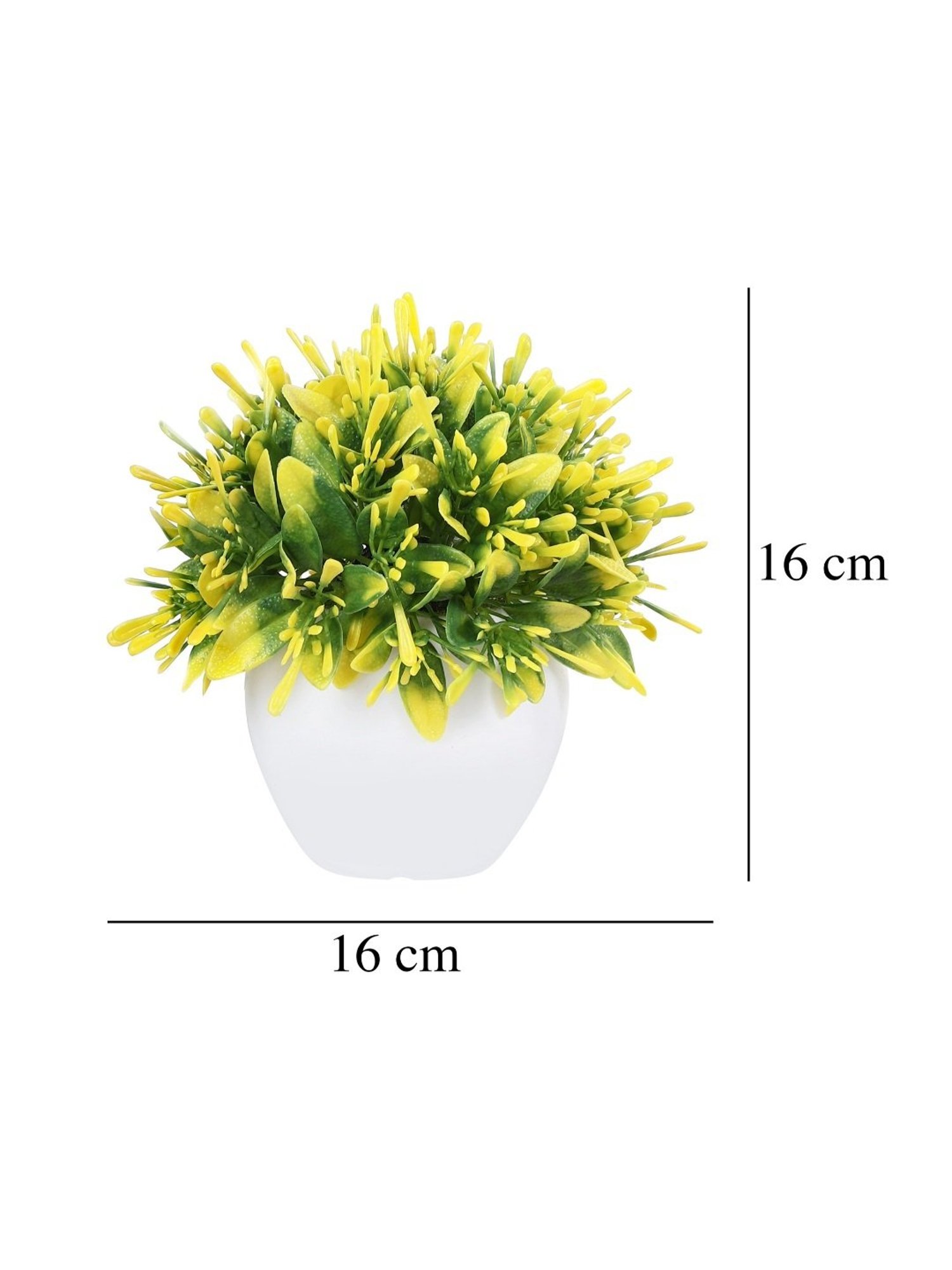 Foliyaj Multicolor Plastic Artificial Plant with Oar Shaped Leaves & Pot