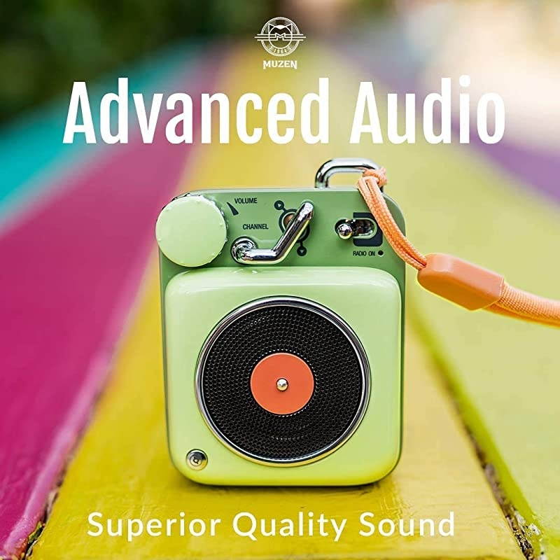 Mini Bluetooth Speaker,  Button Metal with Lanyard,Vintage Radio with Old Fashioned Classic Style, Portable Wireless Loud Volume Speaker for Home, Office, Kitchen,Party,Travel,Outdoor