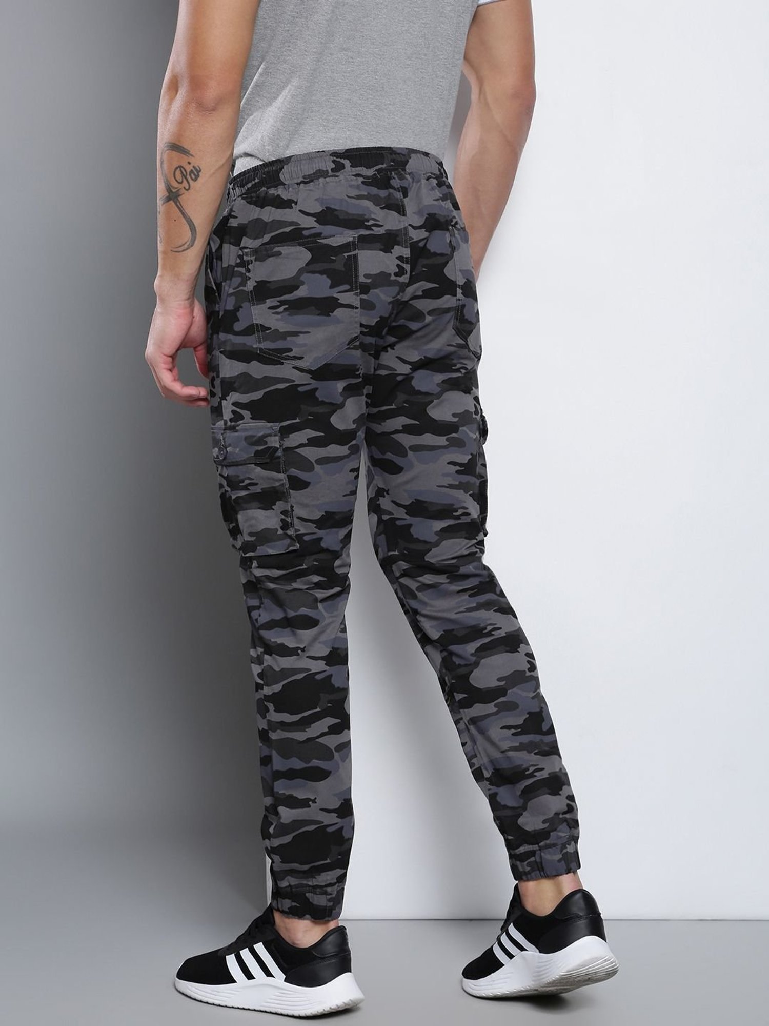 Dennis Lingo Natural Grey  Slim Fit Camouflage Joggers