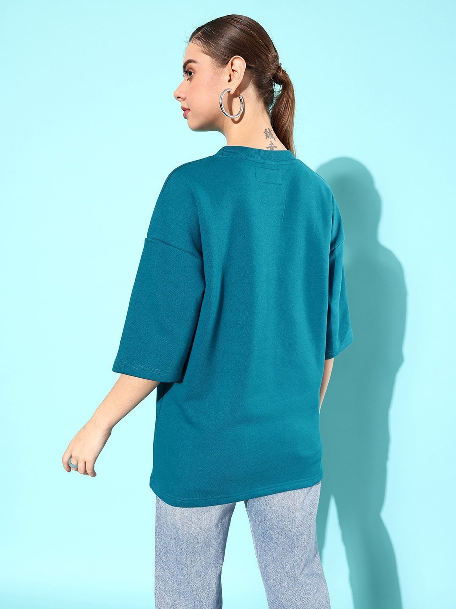 Difference of Opinion Blue Fleece Oversized Sweatshirt