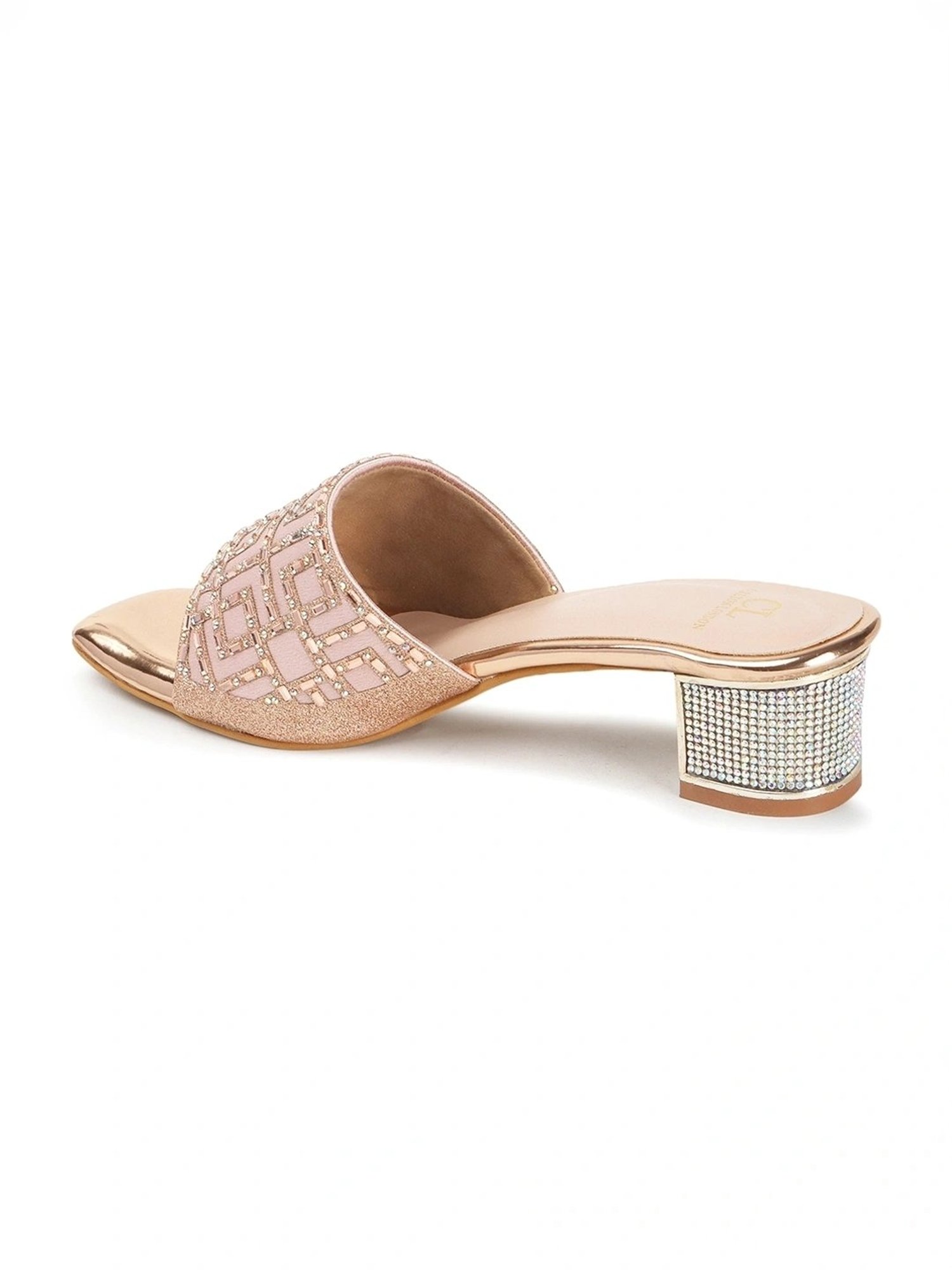 Carlton London Women's Rose Gold Ethnic Sandals