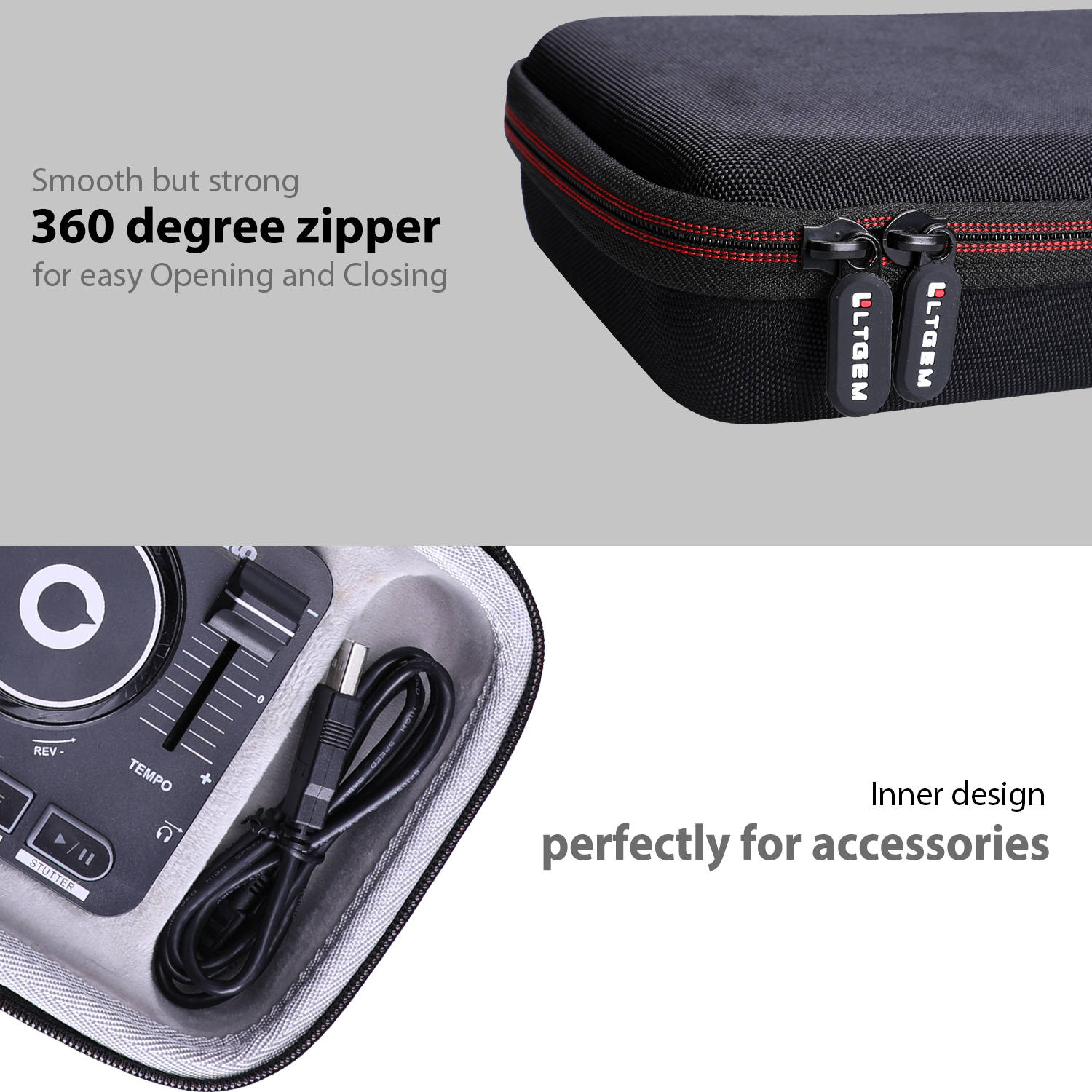 LTGEM Case for Hercules Compact DJControl Starlight Controller - CASE ONLY