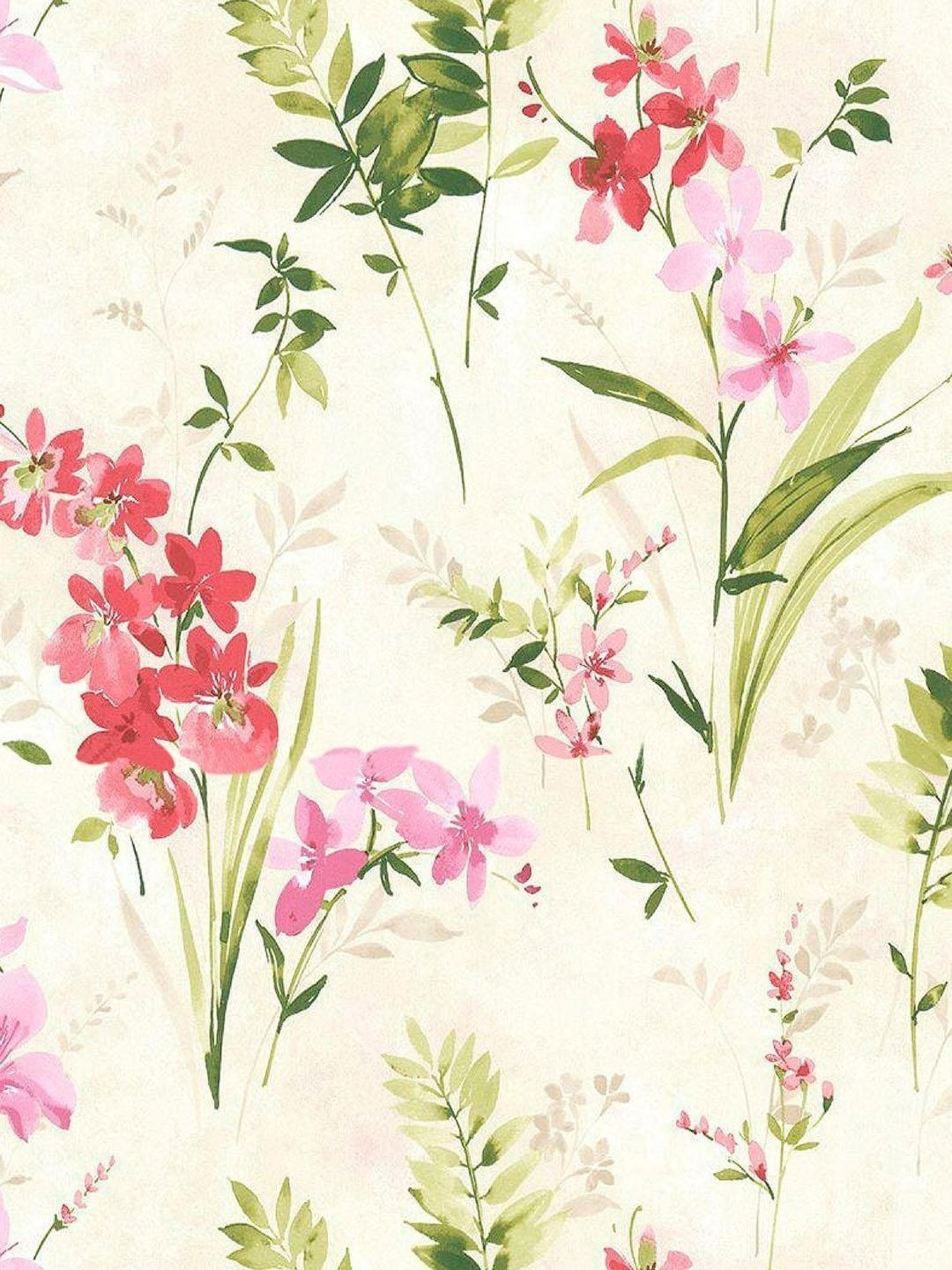 SPACES DRAPE STORY Elegent Floral Pink & White Polyester 5 ft Window Curtains - Set of 2