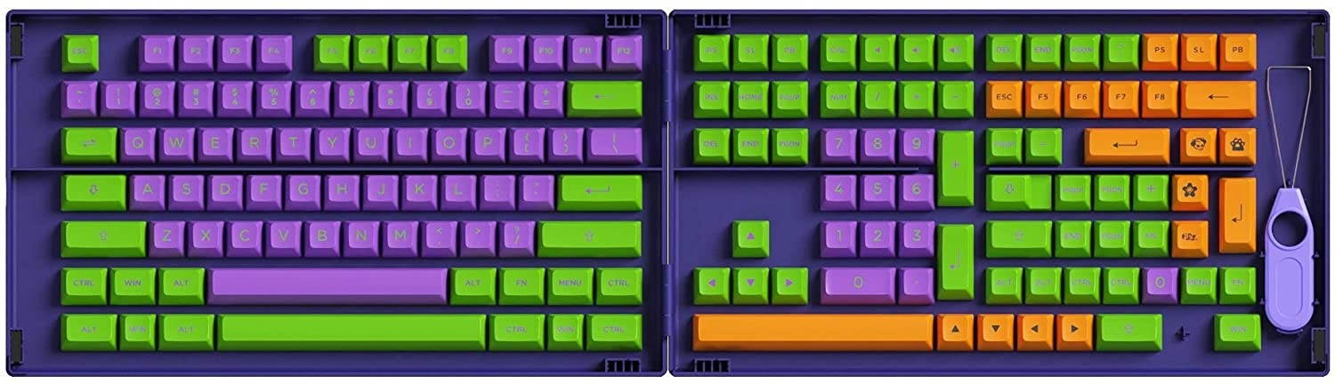 AKKO World Tour-Tokyo 114 Keys OEM Cherry Profile PBT Keycaps Set with AKKO EVA-01 158 Keys ASA Profile Full Keycaps Set
