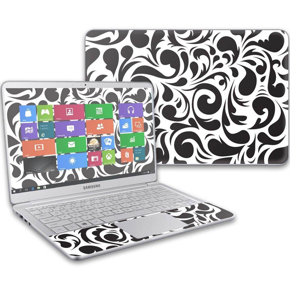 MightySkins Protective Vinyl Skin Decal Samsung Notebook 9 13" (2017) wrap Cover Sticker Skins Swirly Black