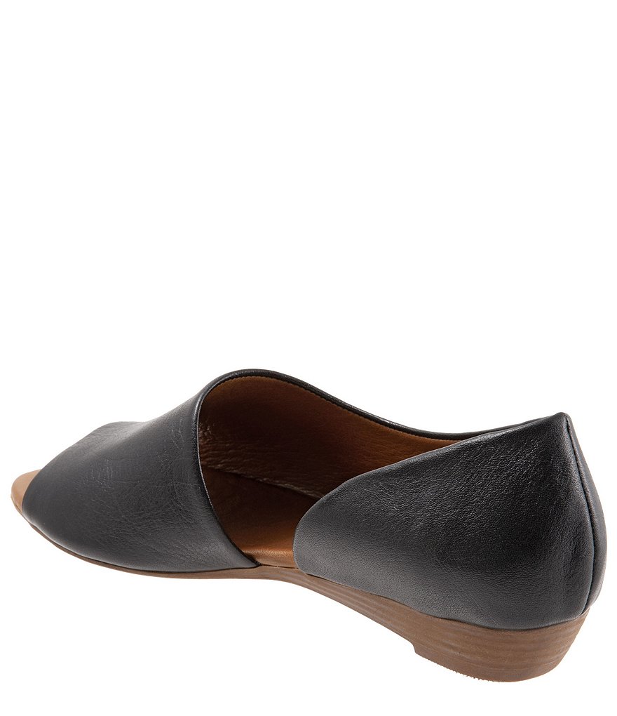 Bueno Anna Leather Demi Wedge Open Toe Slip On Flats