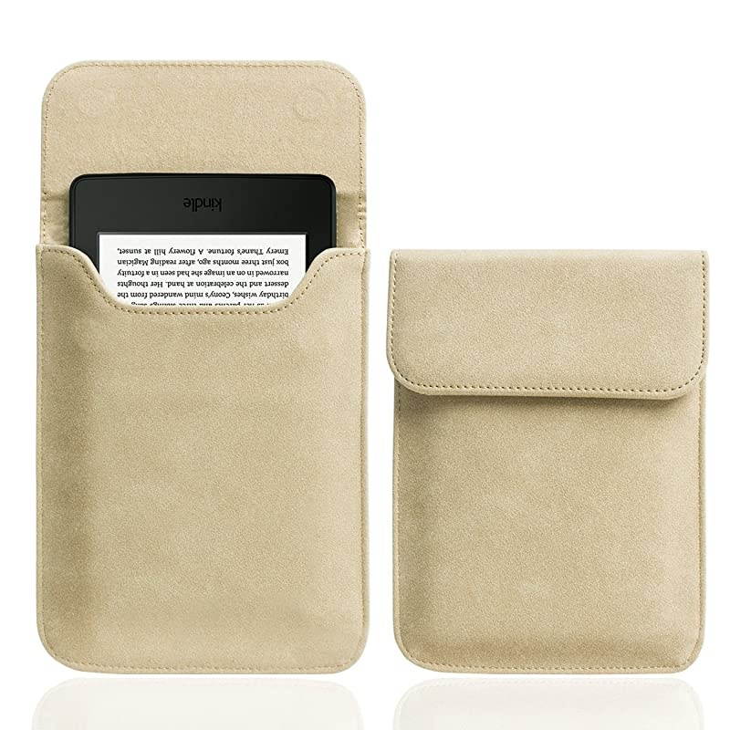 6 Inch Kindle Sleeve for All-New Kindle 2019/Kindle Paperwhite (Included 2018 Version)/Kindle Voyage/Kindle (8th Gen, 2016)/Kindle 4/5/Kindle Touch Protective Pouch Bag Case Cover, Khaki